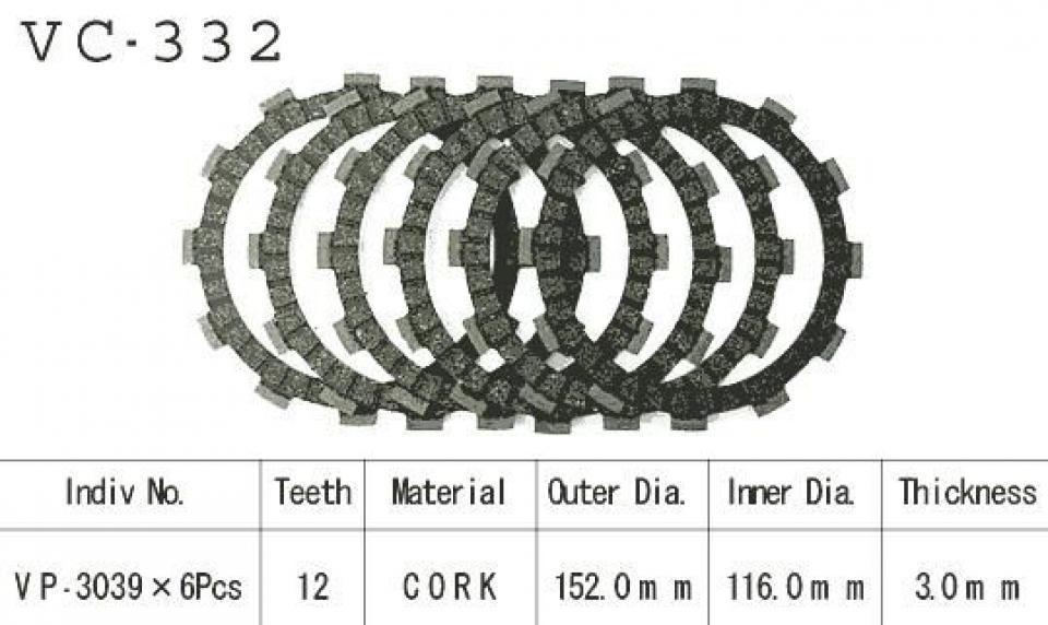 Disque d embrayage Kyoto pour Moto Suzuki 400 Gn Lt 1980 à 1982 Neuf