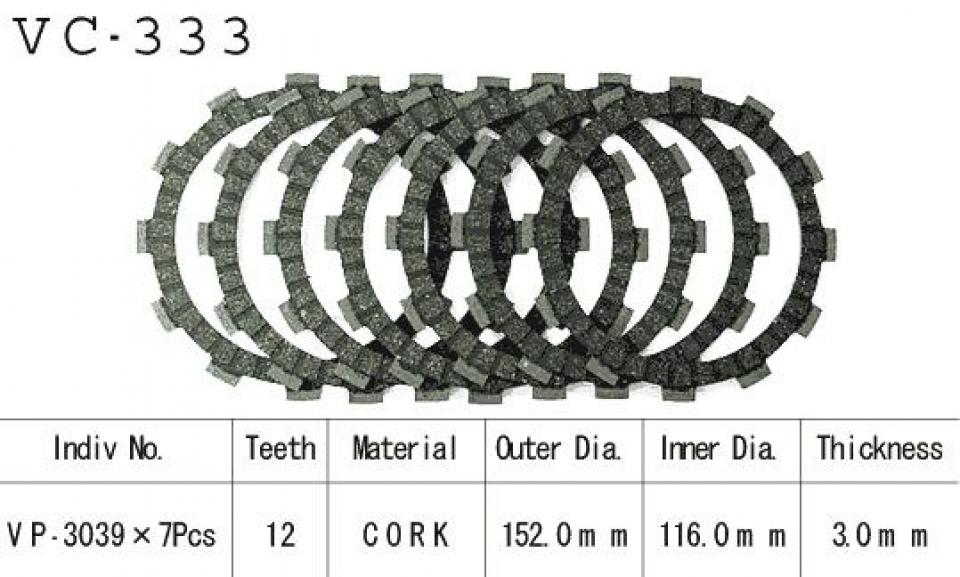Disque d embrayage Kyoto pour Moto Suzuki 400 Gsx E 1980 à 1987 Neuf