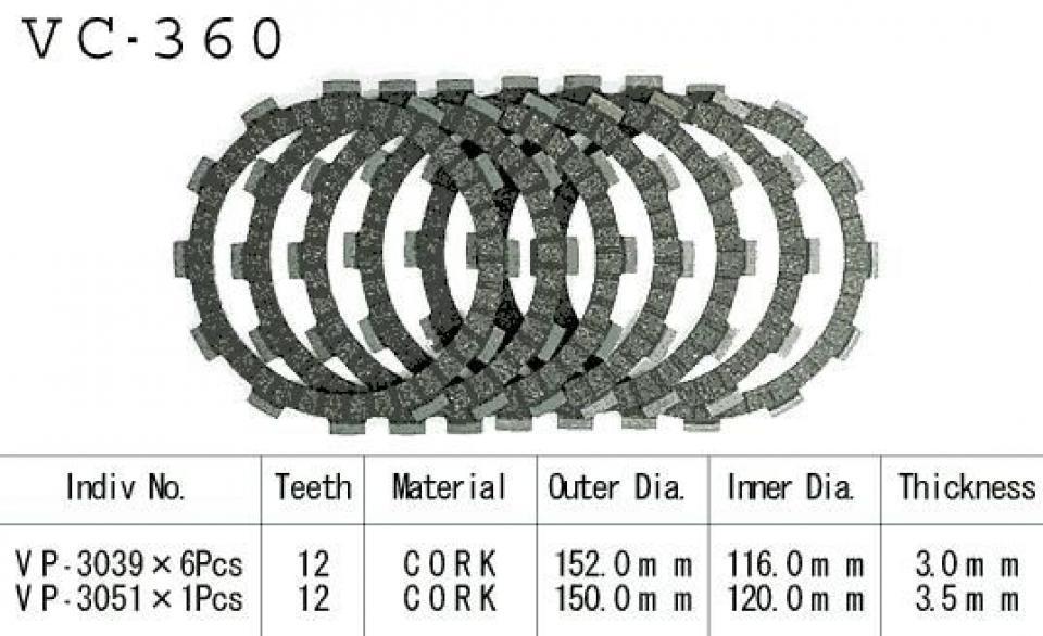 Disque d embrayage Kyoto pour Moto Suzuki 750 Vs Gl 1985 à 1987 Neuf