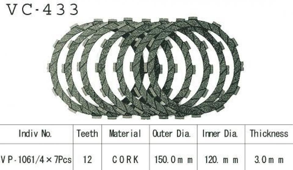 Disque d embrayage Kyoto pour Moto Kawasaki 500 KX 1984 Neuf