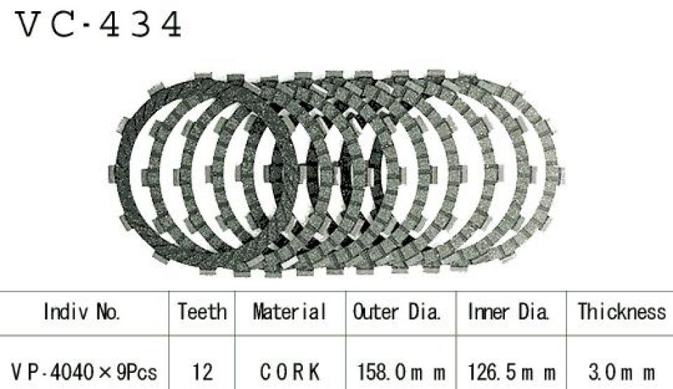 Disque d embrayage Kyoto pour Moto Kawasaki 900 ZL Eliminator 1985 Neuf