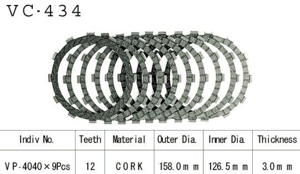 Disque d embrayage Kyoto pour Moto Kawasaki 900 ZL Eliminator 1985 Neuf