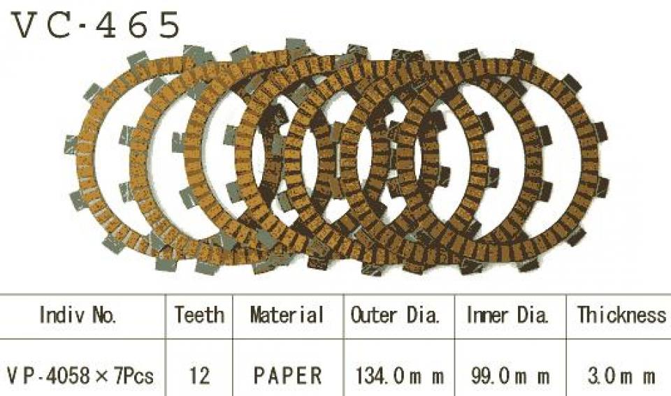 Disque d embrayage Kyoto pour Moto Kawasaki 125 Kdx Sr 1990 à 2003 Neuf