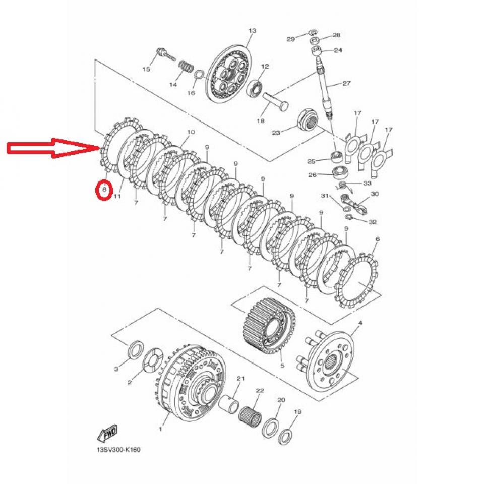 Disque garni d'embrayage 4FN-16321 pour moto Yamaha 600 YZF R6 1999 à 2022 Neuf
