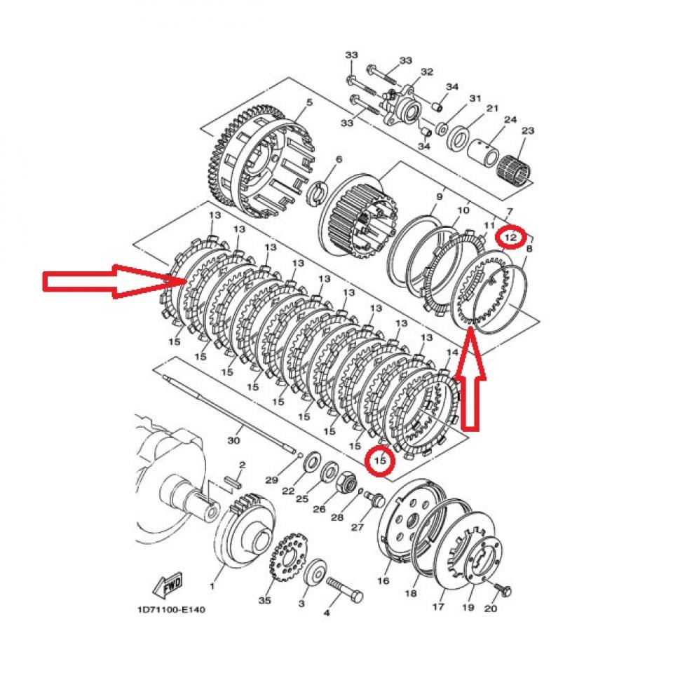 Disque lisse d'embrayage pour moto Yamaha 1300 FJR 2001 à 2011 2H7-16325 Neuf