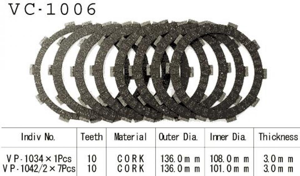 Disque d embrayage garnis Kyoto pour moto Honda 900 CB 2002 à 2007 Neuf