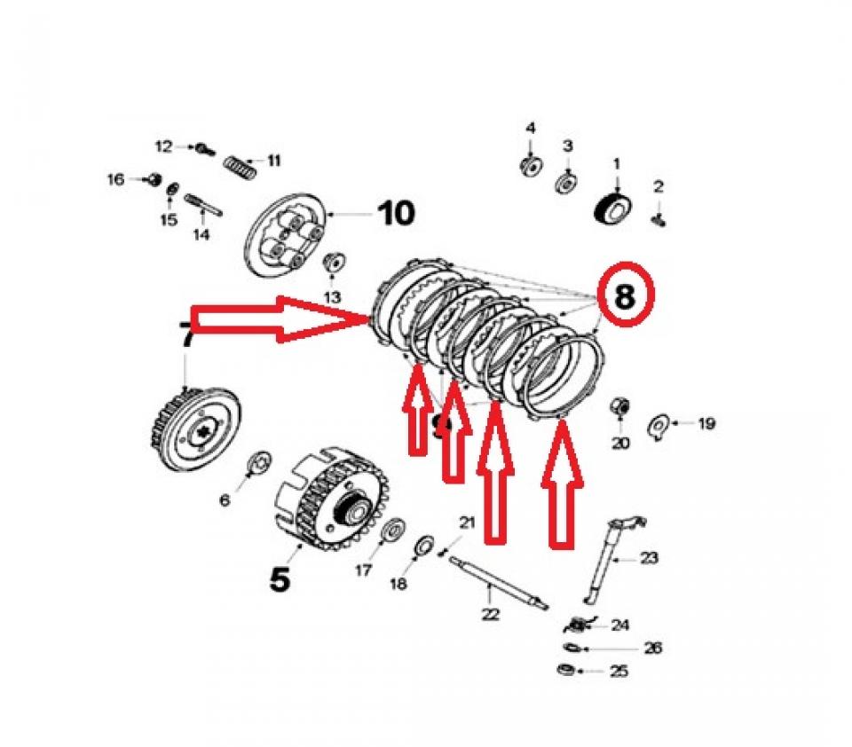 Disque friction d'embrayage pour moto Peugeot 125 XPS 2006 à 2007 758259 Neuf