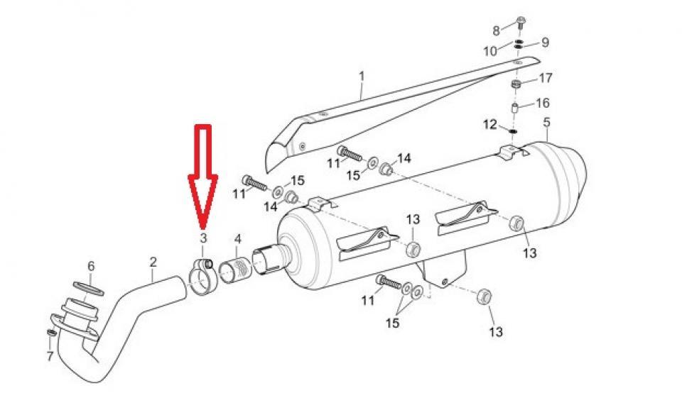 Collier de pot d échappement origine pour Scooter Aprilia 125 Atlantic 2003 à 2006 AP8119734 Neuf