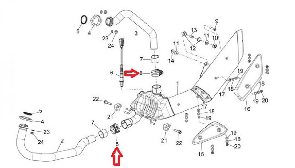 Collier de pot d échappement origine pour scooter Aprilia 850 Mana GT ABS 2009-2012 10744 Neuf