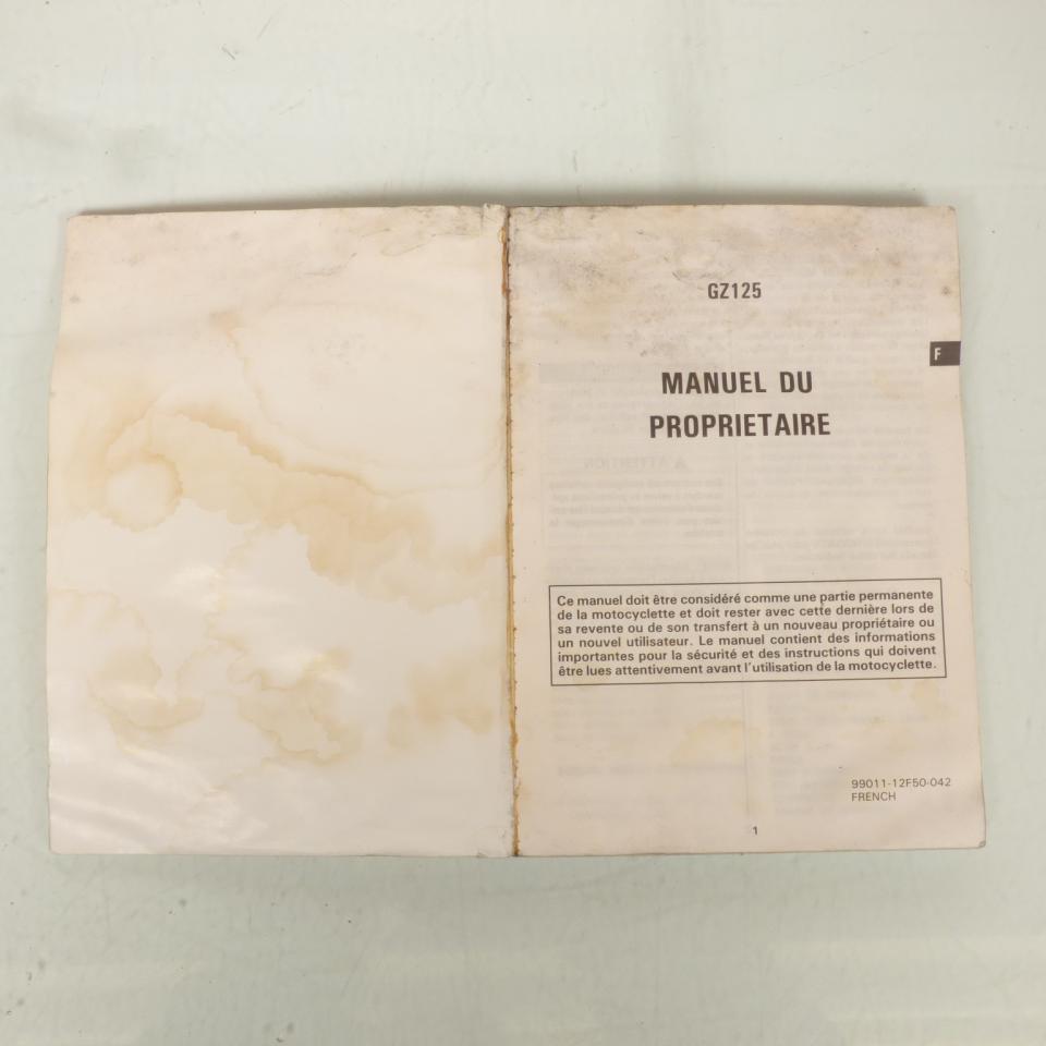 Manuel du propriétaire utilisateur pour moto Suzuki 125 GZ 1998 99011-12F50-042