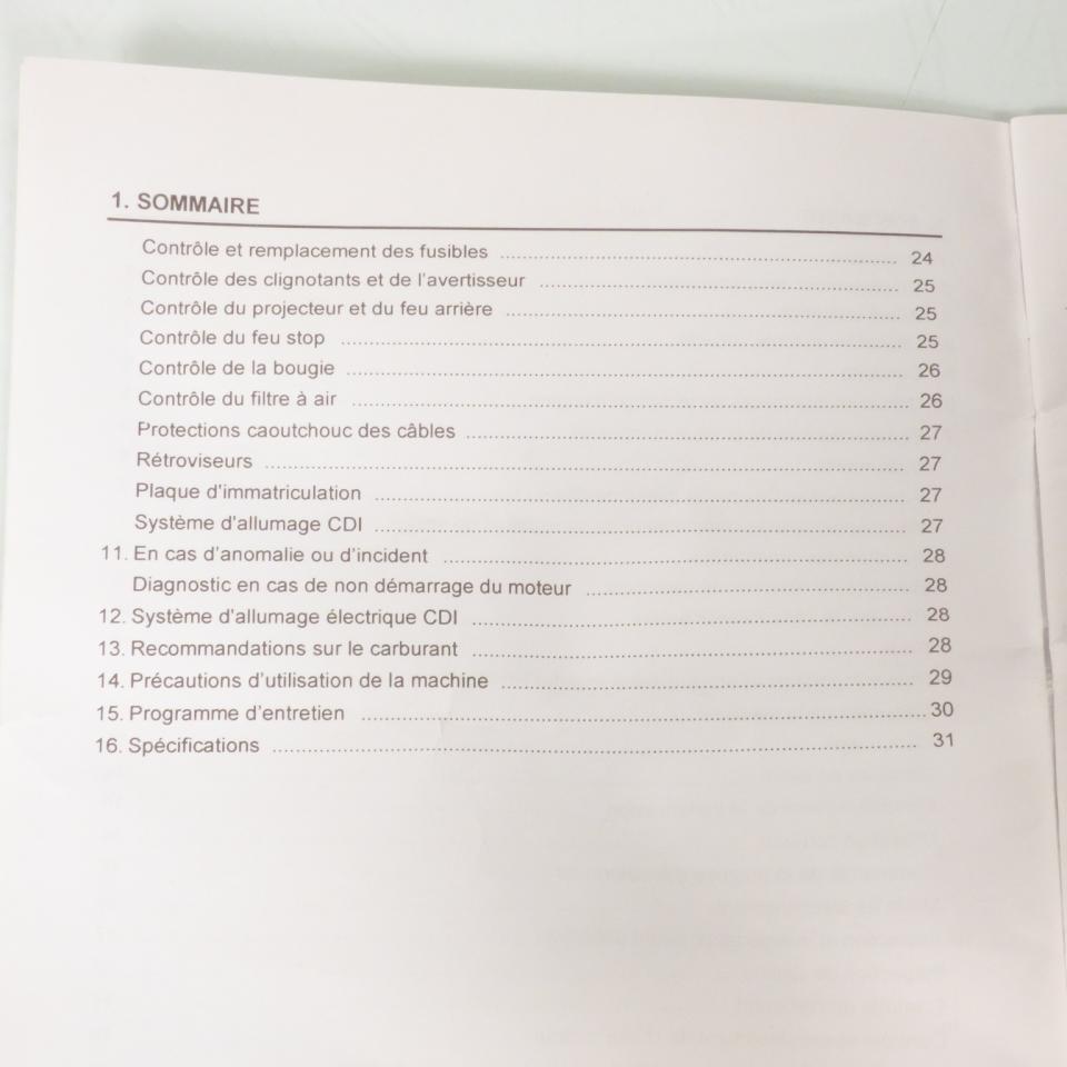 Manuel du propriétaire utilisateur origine pour moto Sym 125 Wolf 2013 Occasion