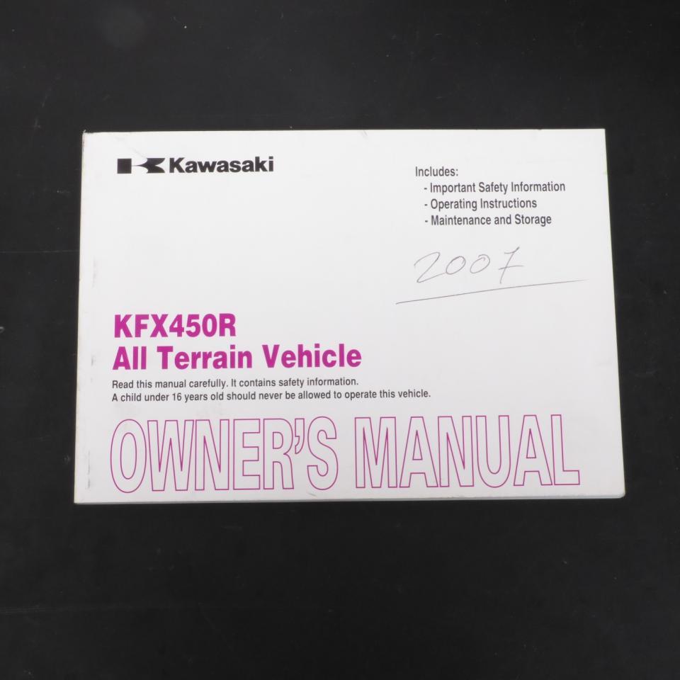 photo piece : Manuel du propriétaire utilisateur->Kawasaki KFXR