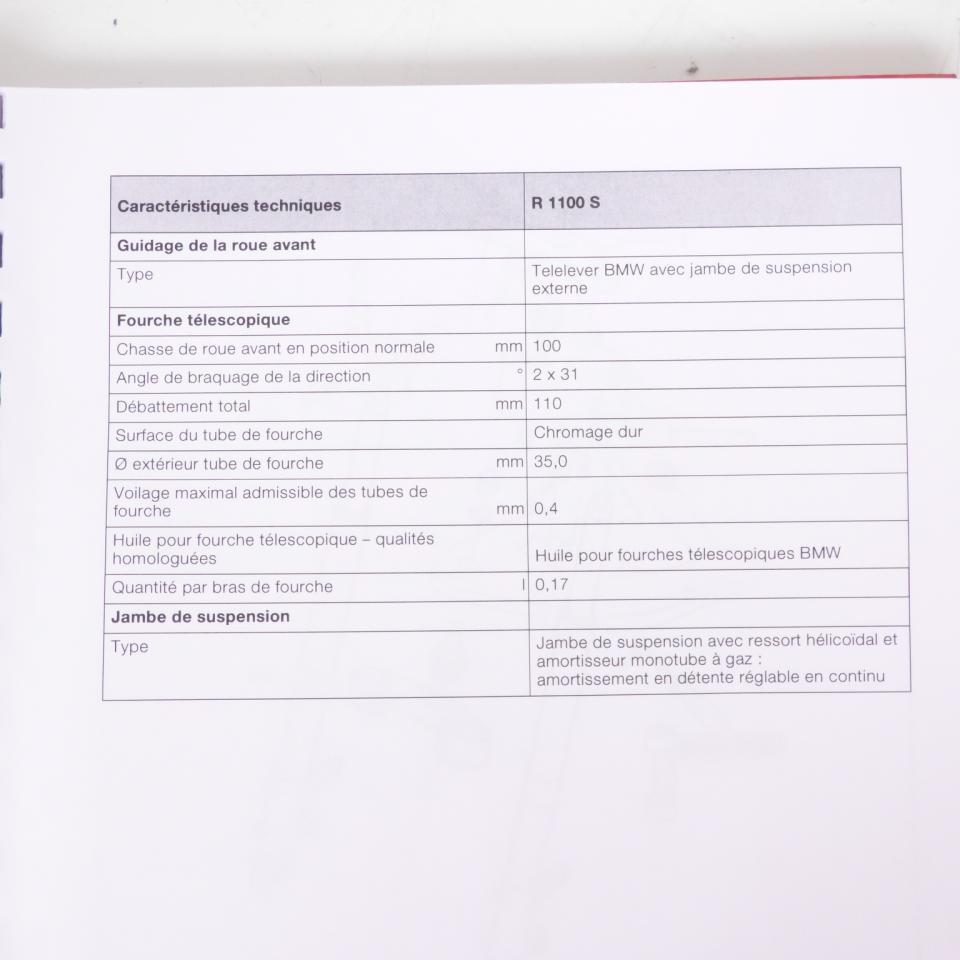 Revue technique d atelier origine pour Moto BMW 1100 R S Occasion