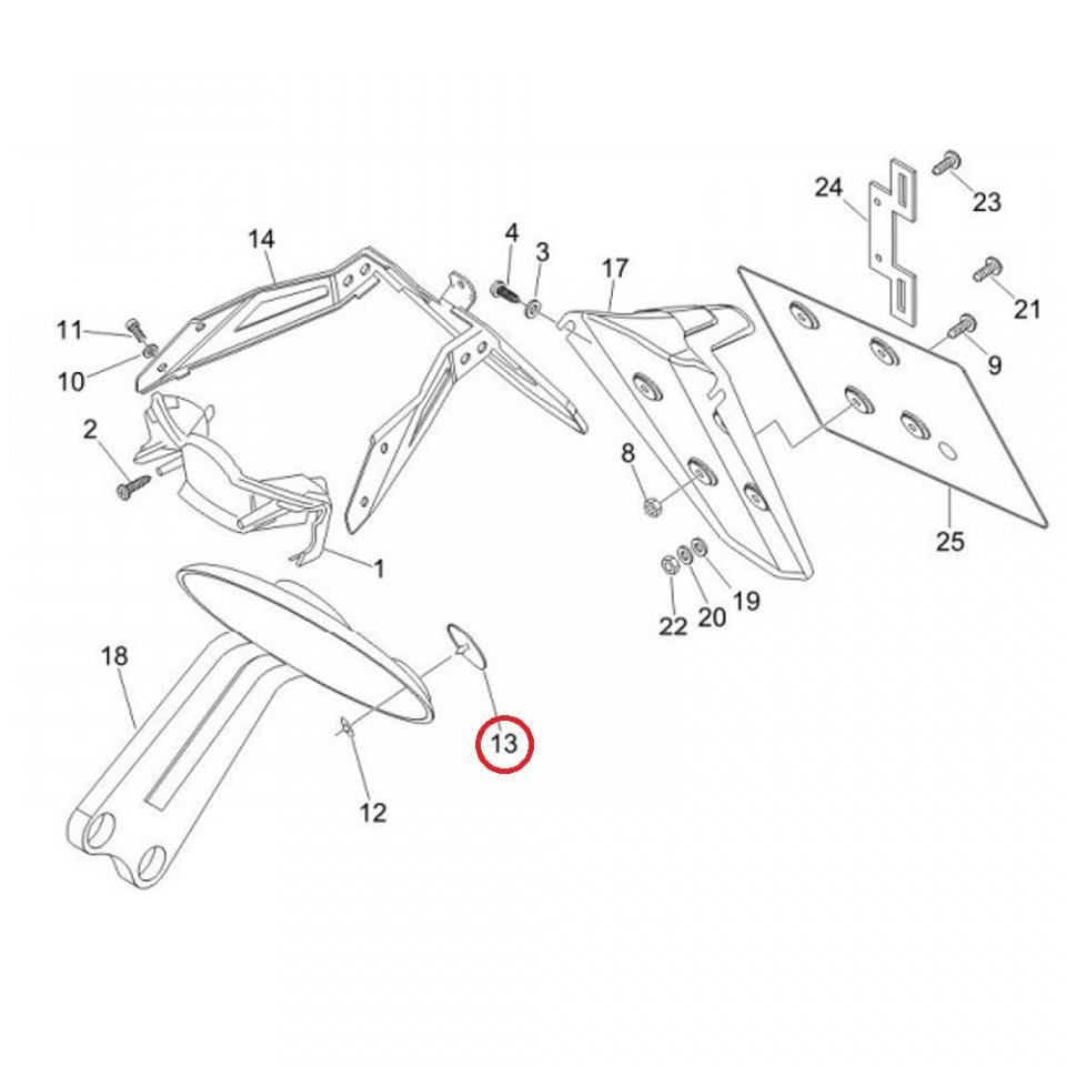Catadioptre origine pour Scooter Aprilia 125 SR Max 2012 à 2013 582922 / TRI.O.M. 22.0037 Neuf