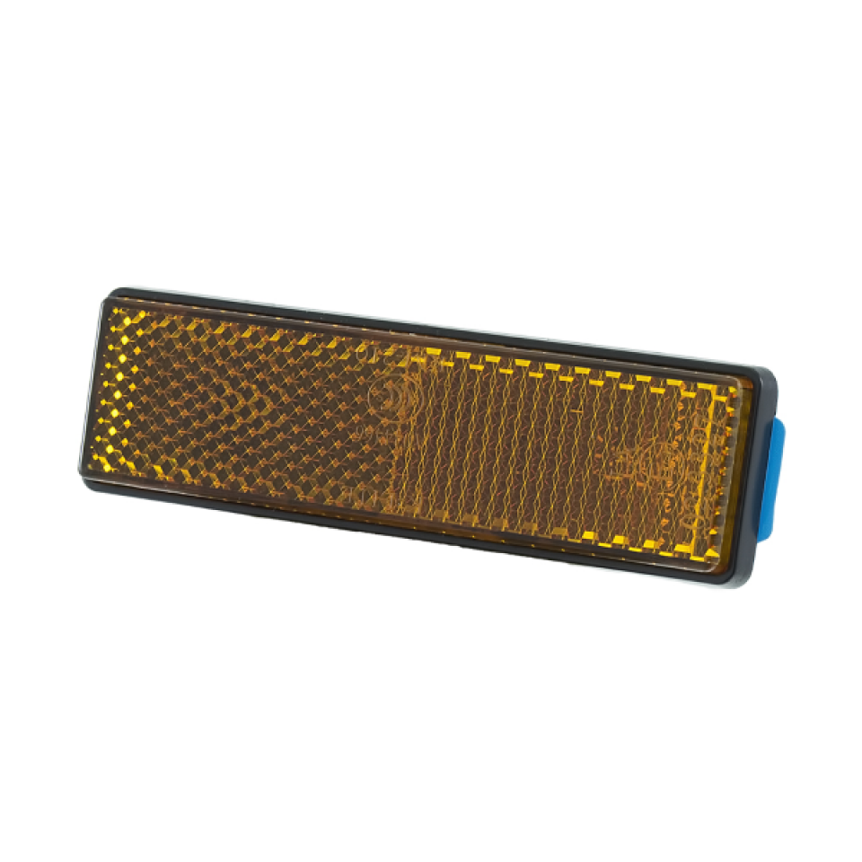 Catadioptre réflecteur homologué RMS autocollant 94x27mm orange pour moto auto Neuf