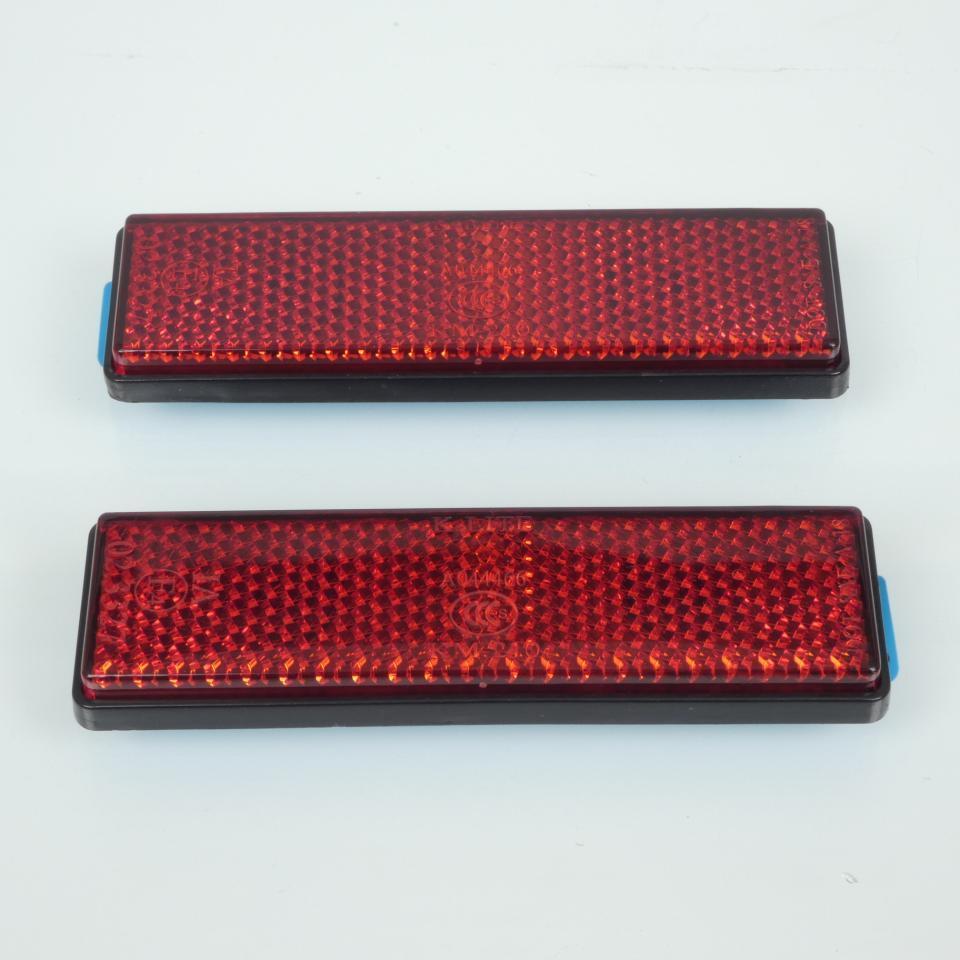 Catadioptre réflecteur homologué RMS autocollant 94x27mm rouge pour moto auto Neuf