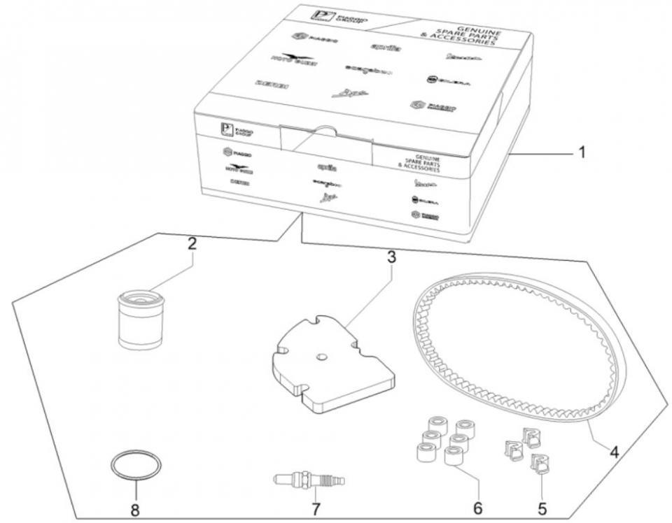 Kit révision entretien pour Piaggio Liberty 25 km/h Euro 4 4T 3V AC