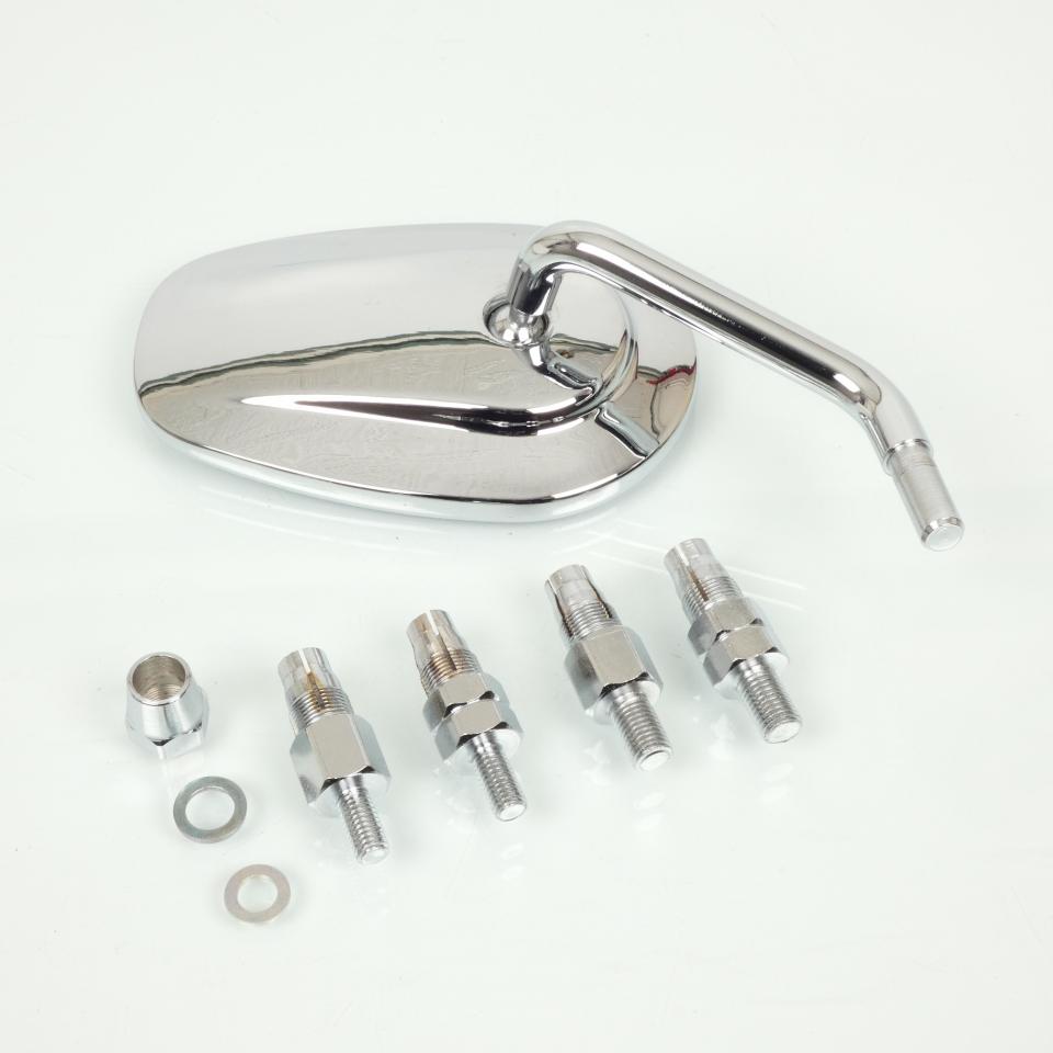 Rétroviseur droit chromé Far pour moto scooter M8 M10 P 1.25 inv std / 6470 Neuf