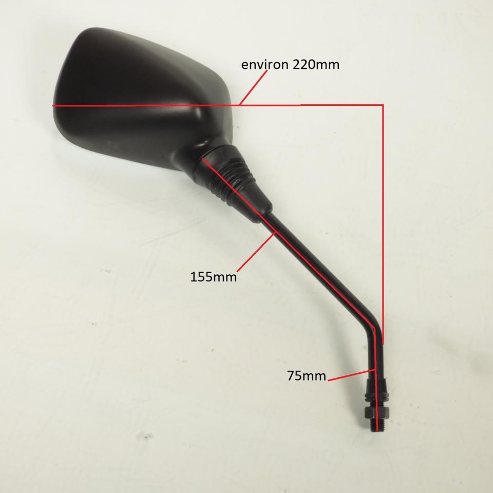 Rétroviseur droit noir M10x1.25 Inversé type origine pour moto scooter quad Neuf