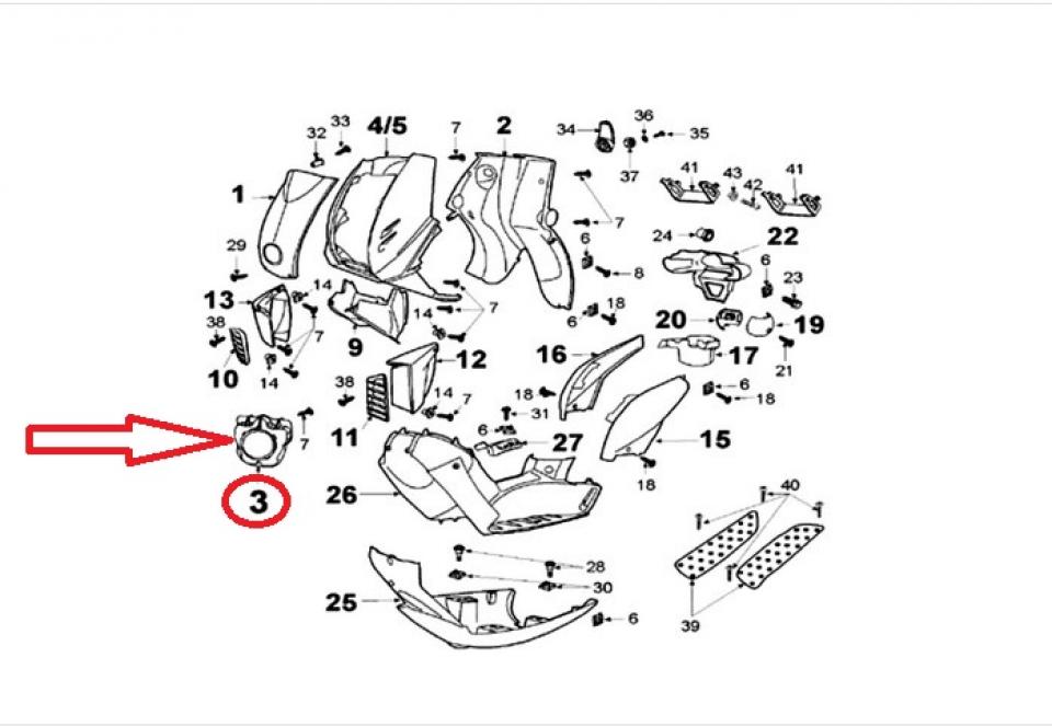 Entourage optique AV pour scooter Peugeot 50 Ludix blaster 1176395800 763958