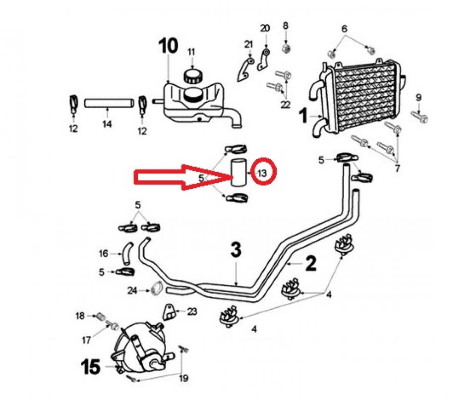 Durite refroidissement pour scooter Peugeot 50 Speedfight 2007-09 736766 767847