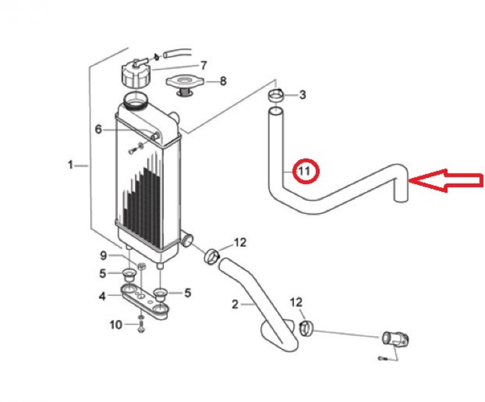 Durite de refroidissement pour moto Aprilia 50 MX 2002 à 2004 AP8220271 Ø18mm