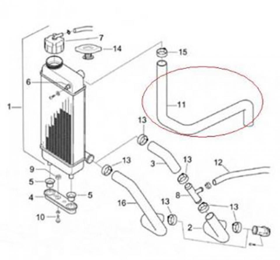 Durite de refroidissement origine pour Moto Aprilia 50 MX 2002 à 2004 AP8220271 Neuf