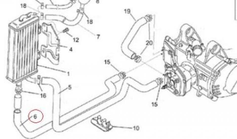 Durite de refroidissement pour scooter Aprilia 50 Rally 1996 - 1999 AP8220433 Neuf