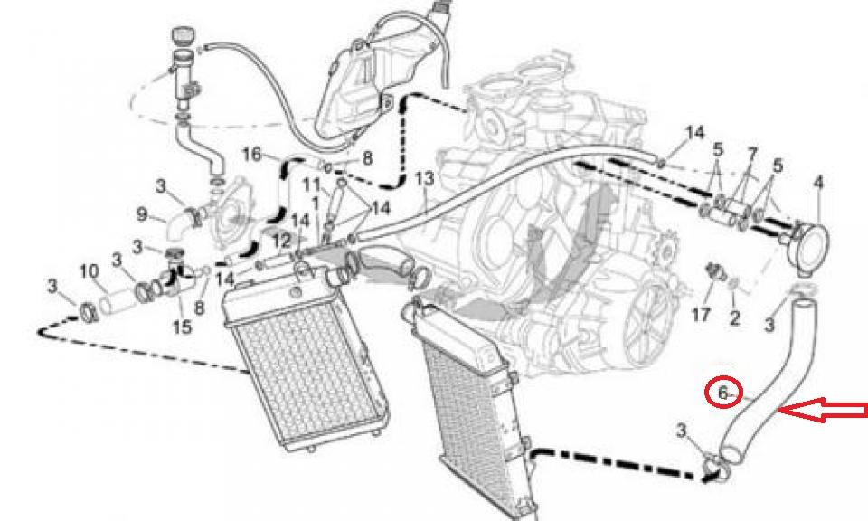 Durite de refroidissement pour moto Aprilia 1000 RSV 1998 à 2003 AP8120978 Ø23mm