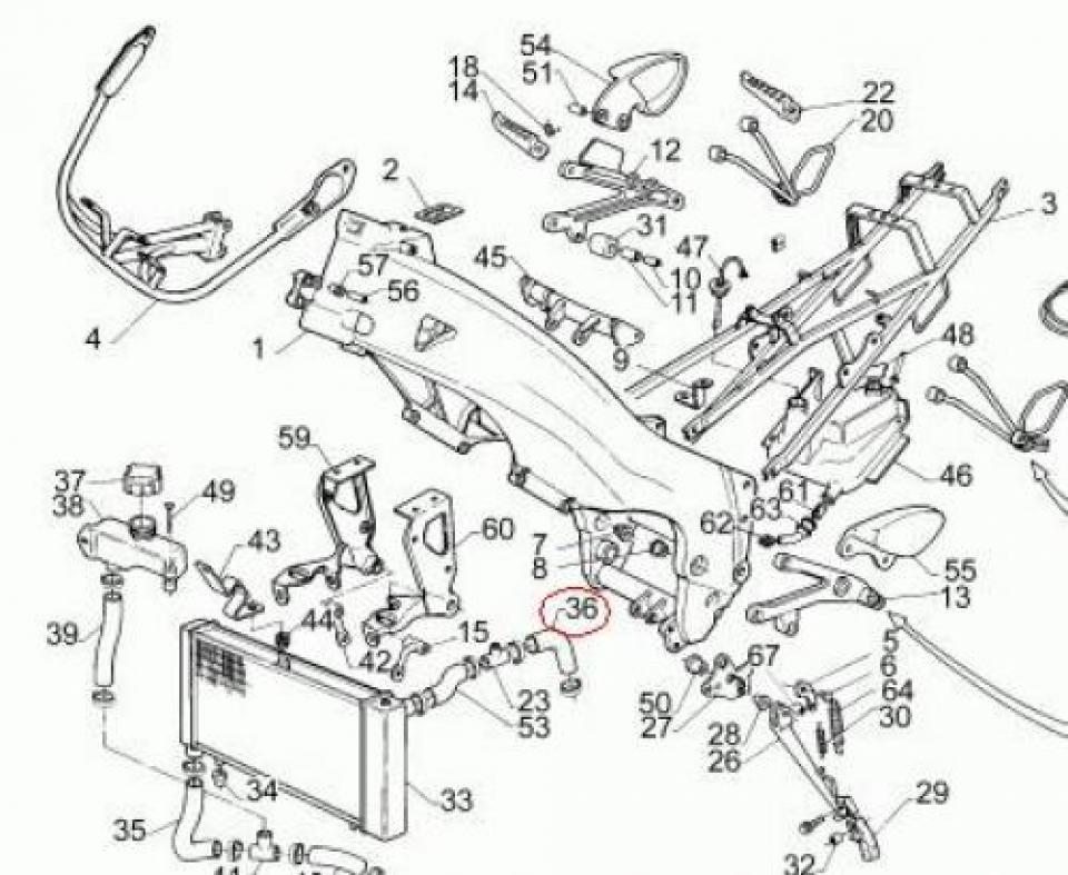 Durite refroidissement Ø16/22mm AP8102118 pour moto Aprilia 125 RS 1995-2010