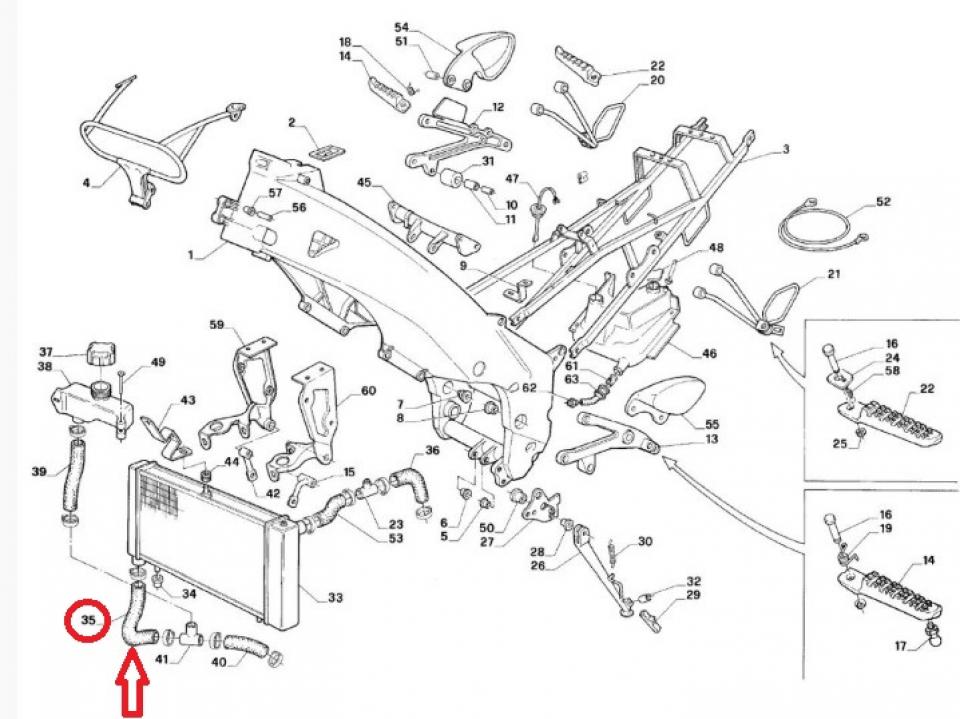 Durite de refroidissement pour moto Aprilia 125 RS 2006-2010 AP8120790 Ø16mm