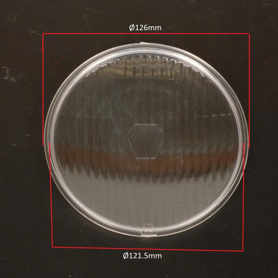 Cabochon vitre d optique avant en plastique Ø127mm transparent pour moto Neuf