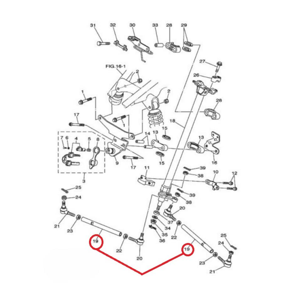 Rotule de direction pour Yamaha Warrior