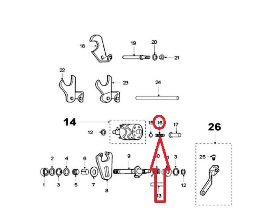 Ressort pion barillet sélection pour moto Sherco 50 SM R 2013 à 2017 6x8.5x25mm