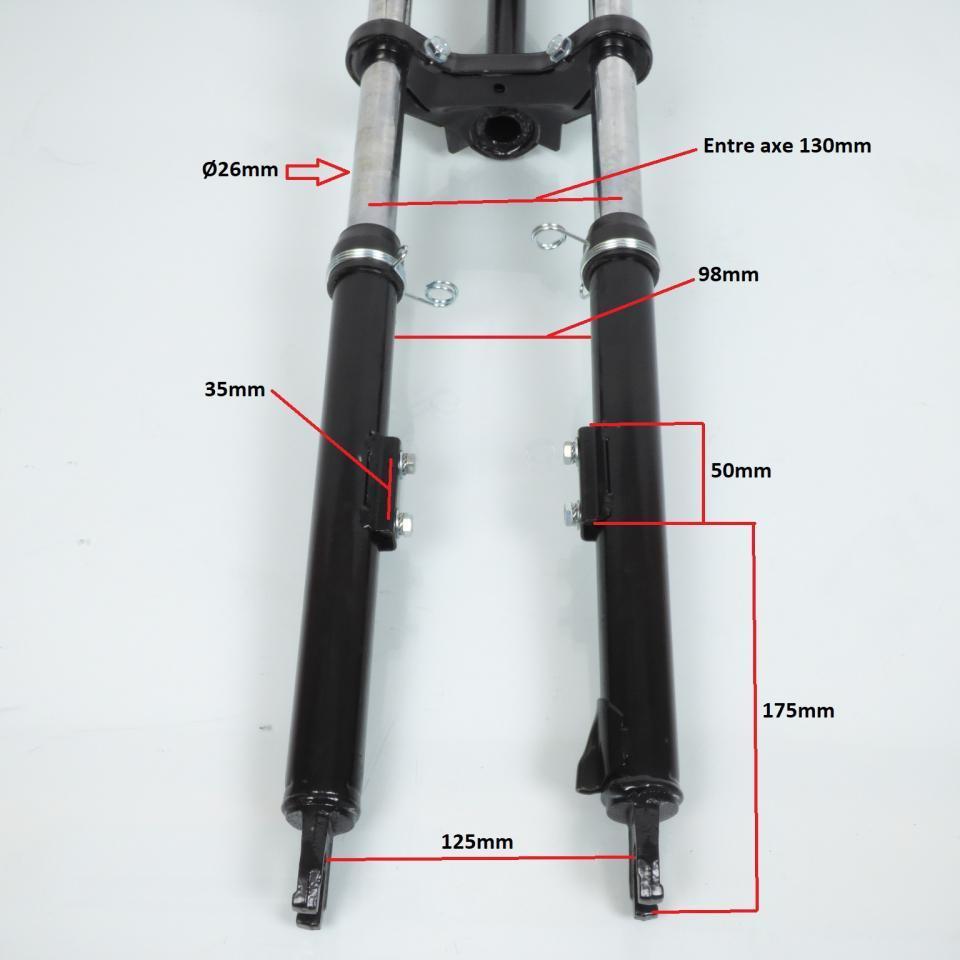 Fourche télescopique Ø26mm noire pour mobylette Peugeot 103 SP Neuf cyclomoteur