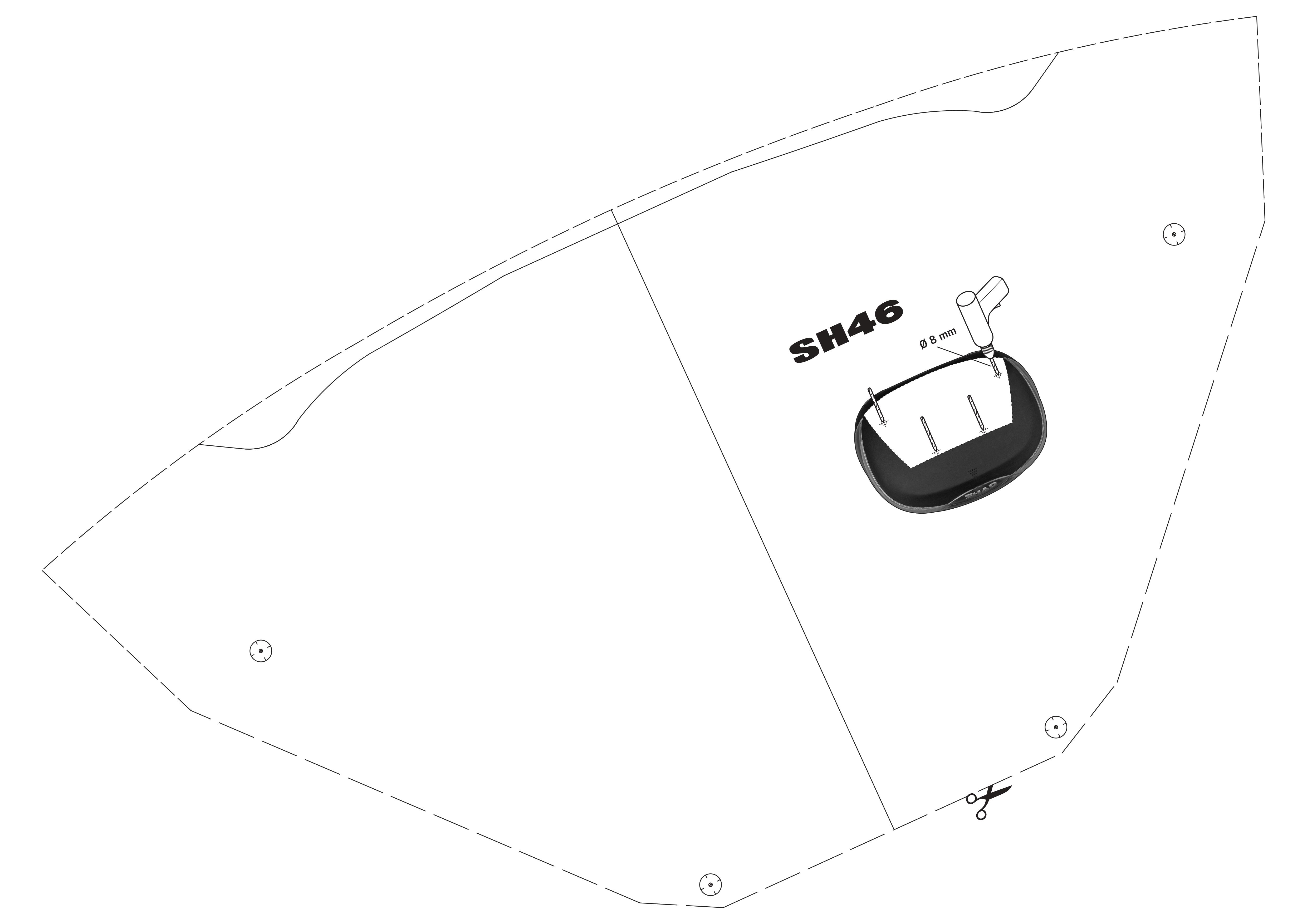 Porte bagage supérieur de top case Shad pour moto D0PS00 Neuf