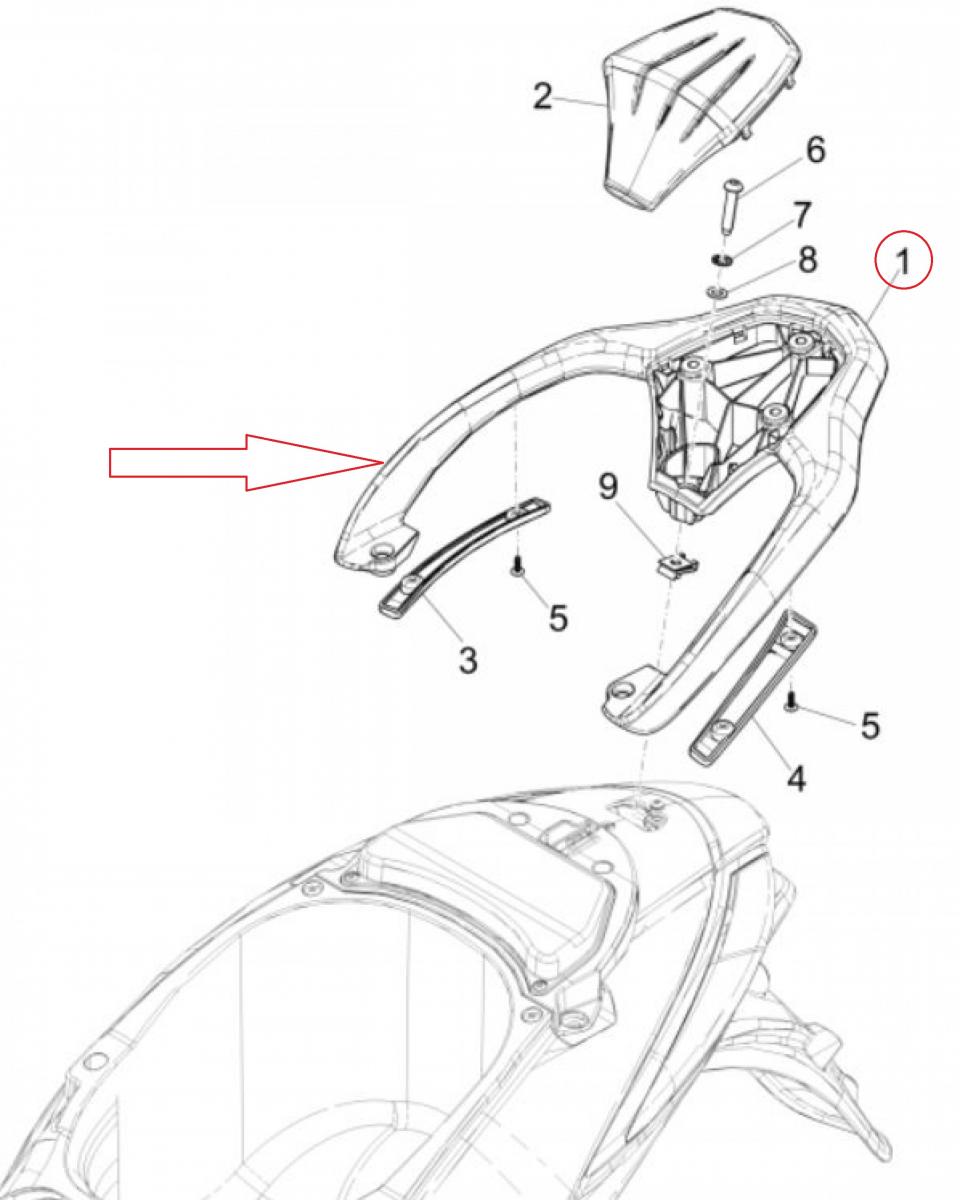 Porte bagage pour scooter Piaggio 50 Liberty 4T 2015 à 2016 1B002026000EU Neuf