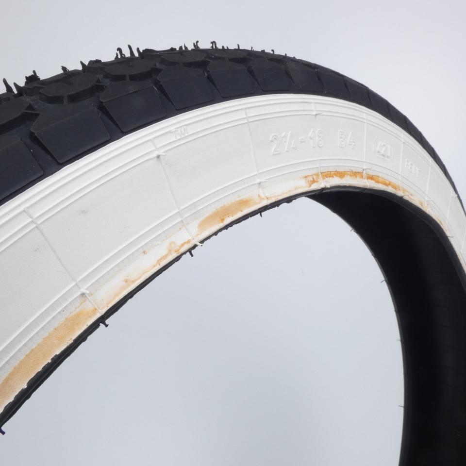 Pneu Mitas flanc blanc 2.25-18 2 1/4-18 B4 TT 42J mobylette cyclomoteur Occasion