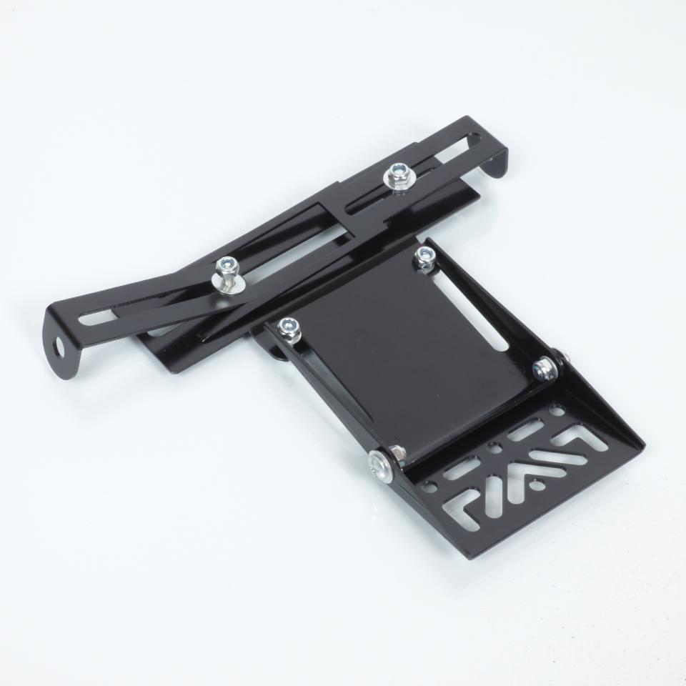 Support de plaque d'immatriculation universel ajustable noir Mad rabatable pour moto
