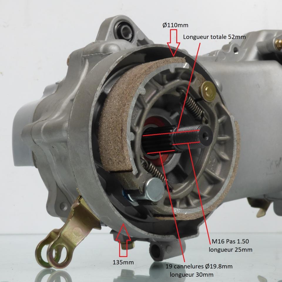 Bloc moteur complet pour scooter Chinois SYM 50 Fiddle 137QMA 4T roue 10 pouce