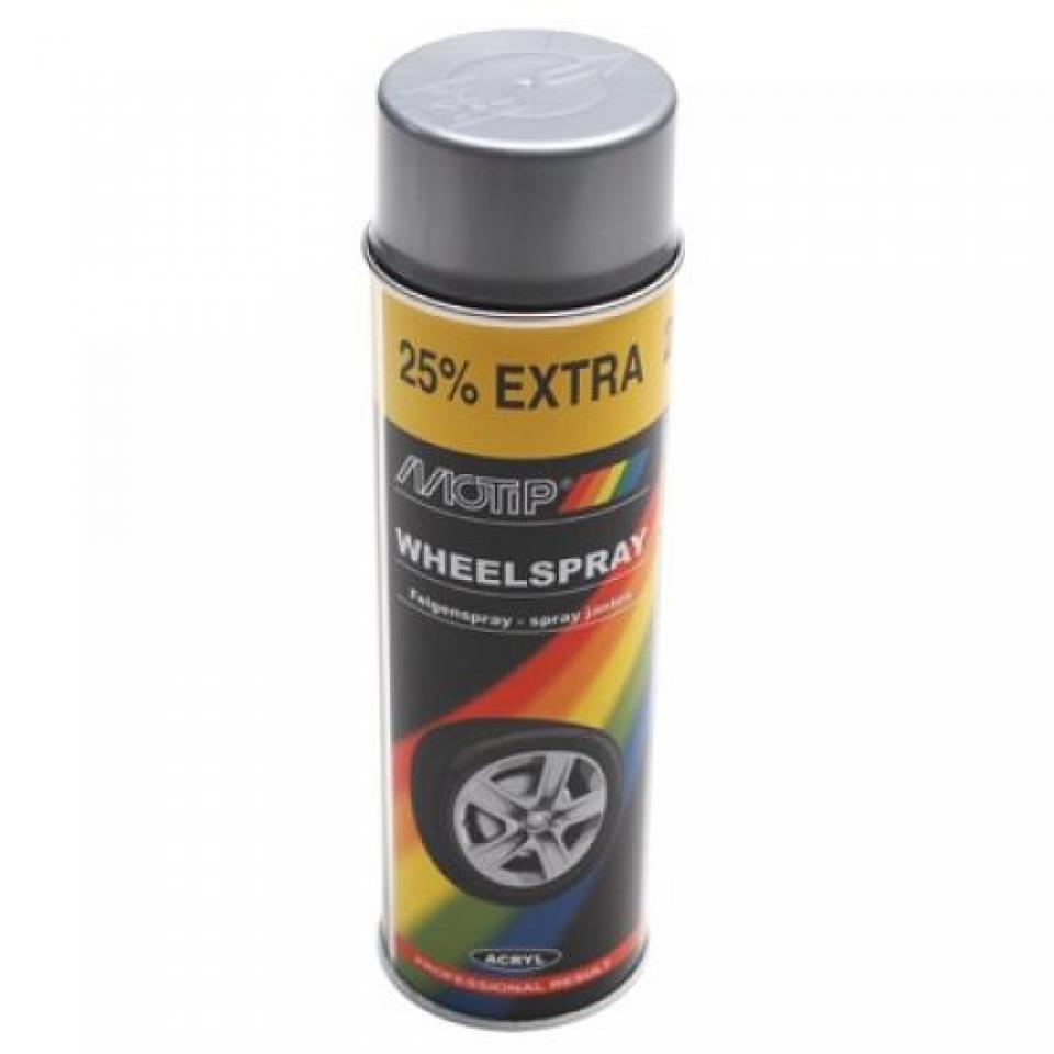 Bombe de peinture Motip Gris argent spécial jante 500ml M04007 auto pour moto scooter neuf