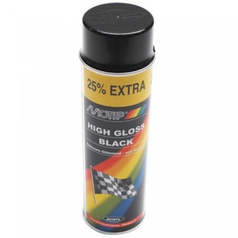 Bombe de peinture Motip Noir brillant 500ml M04005 auto pour moto scooter neuf