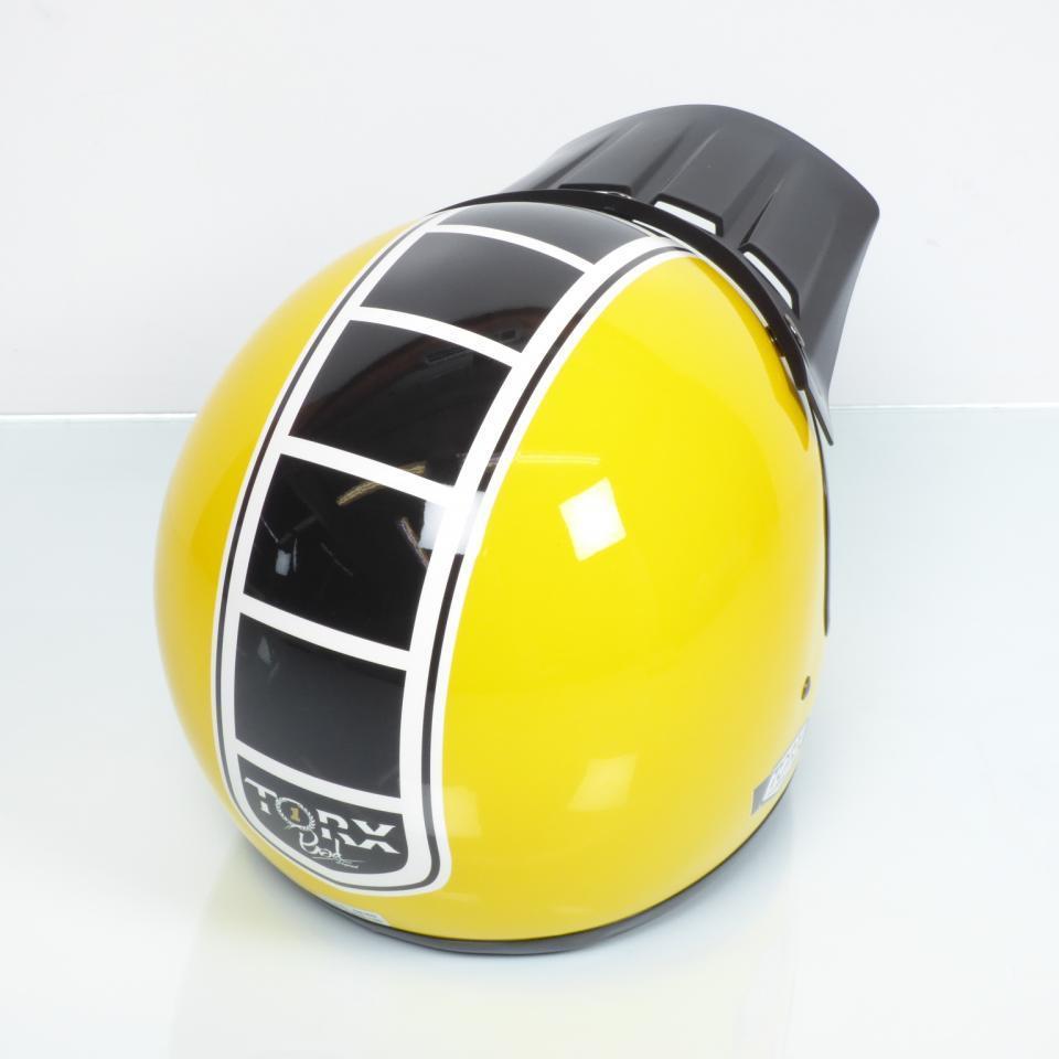 Casque pour moto cross vintage Torx Brad Legend Racer Yellow Shiny Taille XL jaune