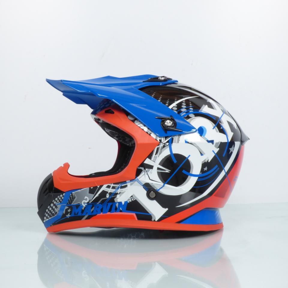 Casque pour moto cross enduro Torx Marvin Eyes Blue/Red Taille L bleu rouge noir