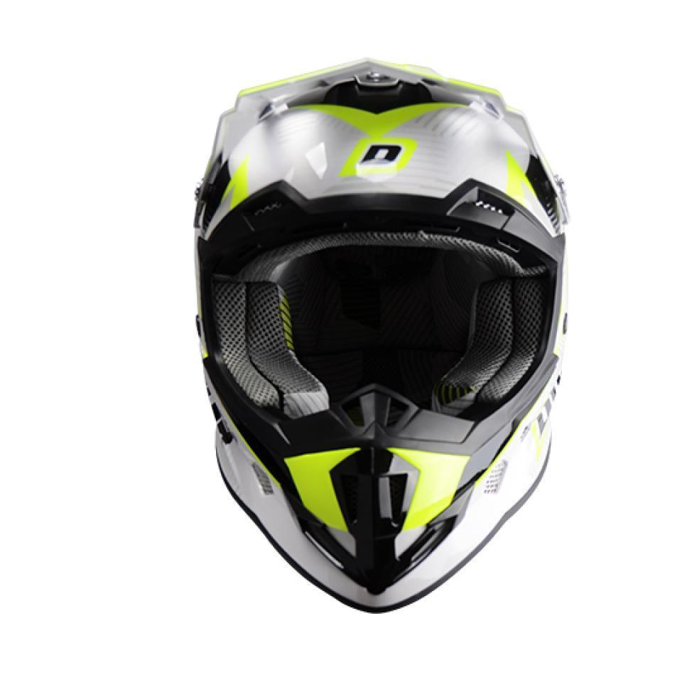 Casque moto cross Doppler blanc jaune noir taille L 59-60cm pour homme femme