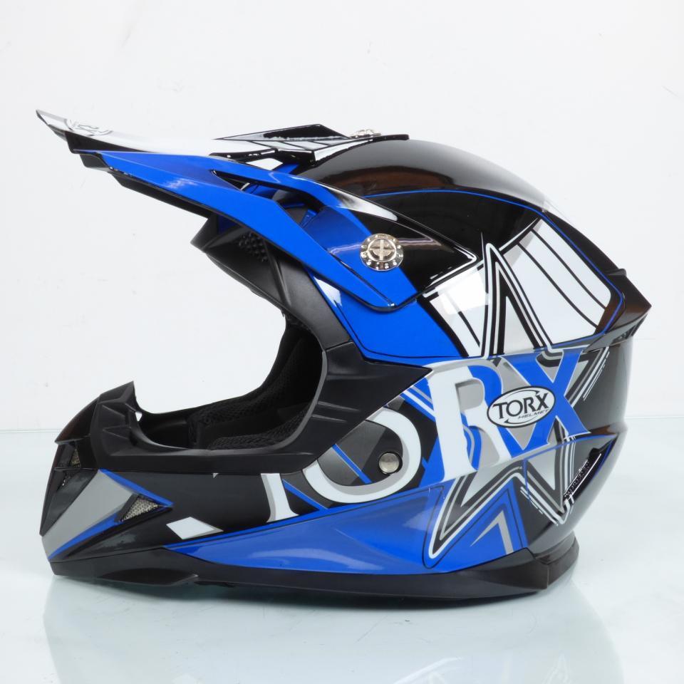Casque intégral de motocross bleu pour enfant Torx Peter blue Taille S Neuf