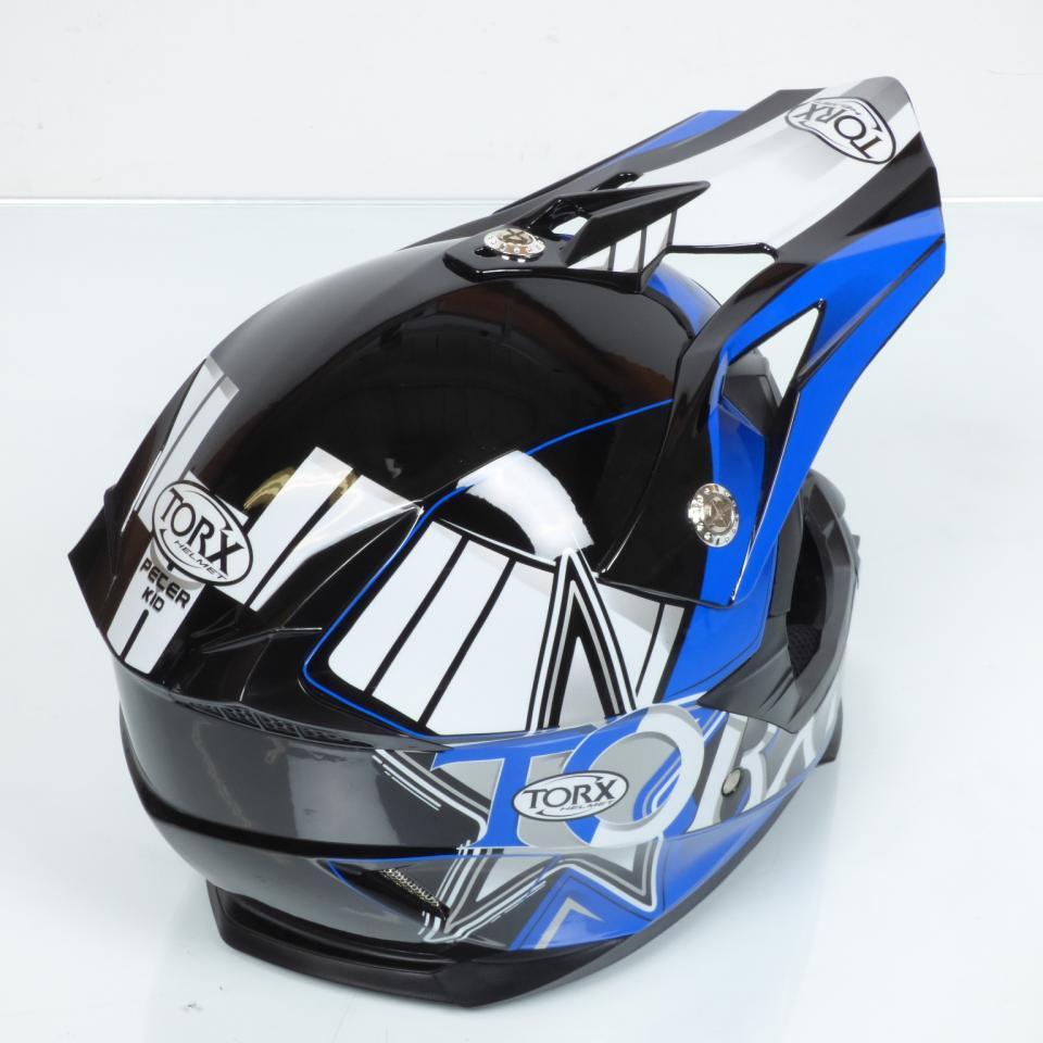 Casque intégral de motocross bleu pour enfant Torx Peter blue Taille L Neuf