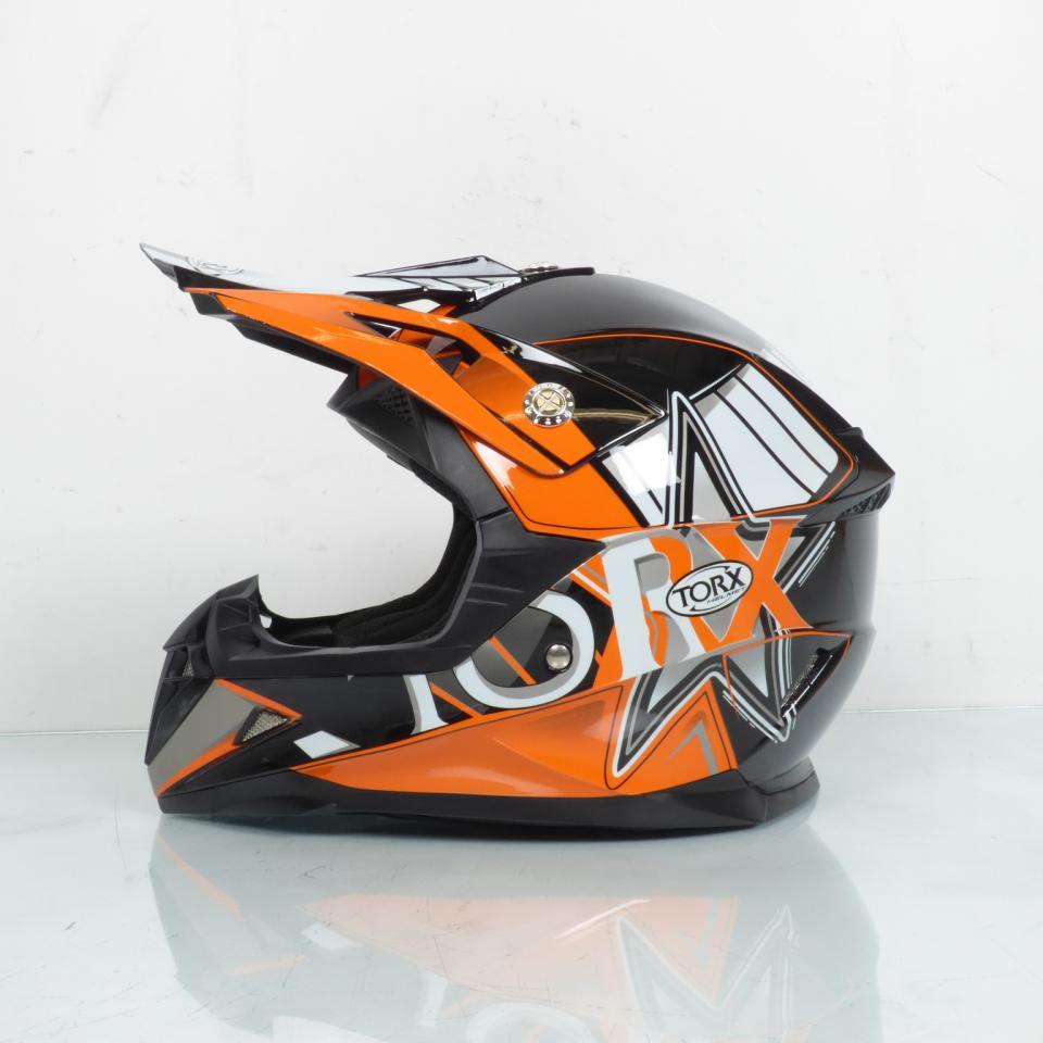 Casque de motocross orange pour enfant Torx Peter Taille S intégral Neuf