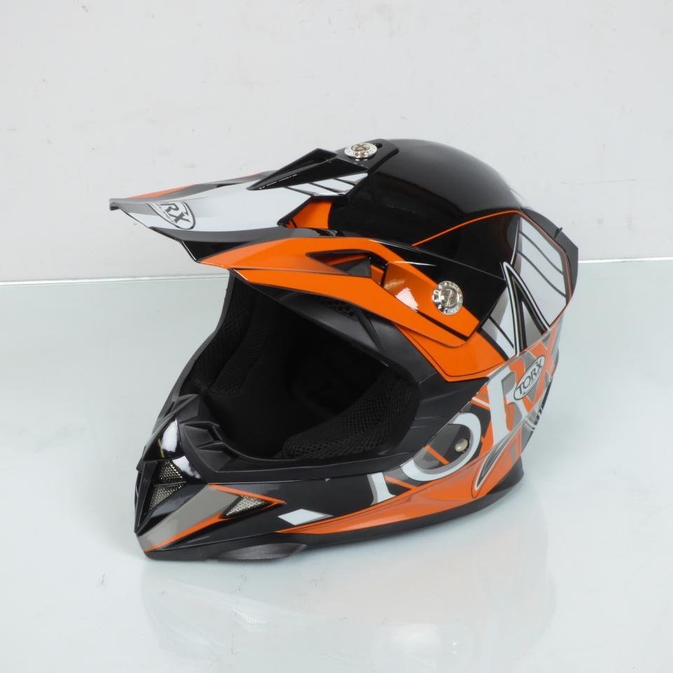 Casque de motocross orange pour enfant Torx Peter Taille M intégral Neuf