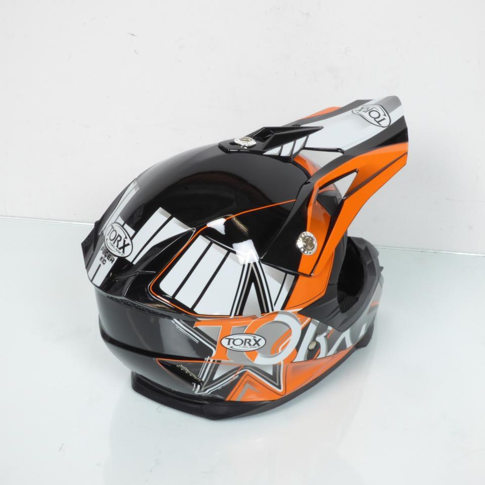 Casque de motocross orange pour enfant Torx Peter Taille M intégral Neuf